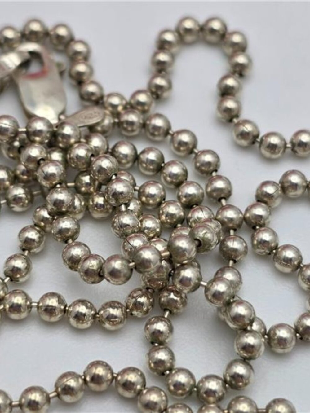 925 Sterling Silver Turquiose Pendant Necklace 24 in Ball Bead Chain Italy - Picture 6 of 10